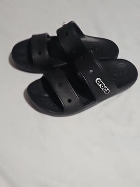 CROCS Black Dual-Strap Slide Sandals
